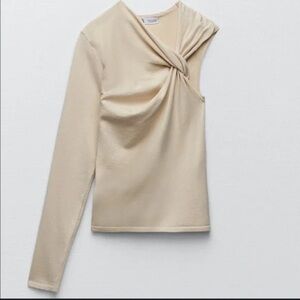 Zara Twist Tie Top in cream